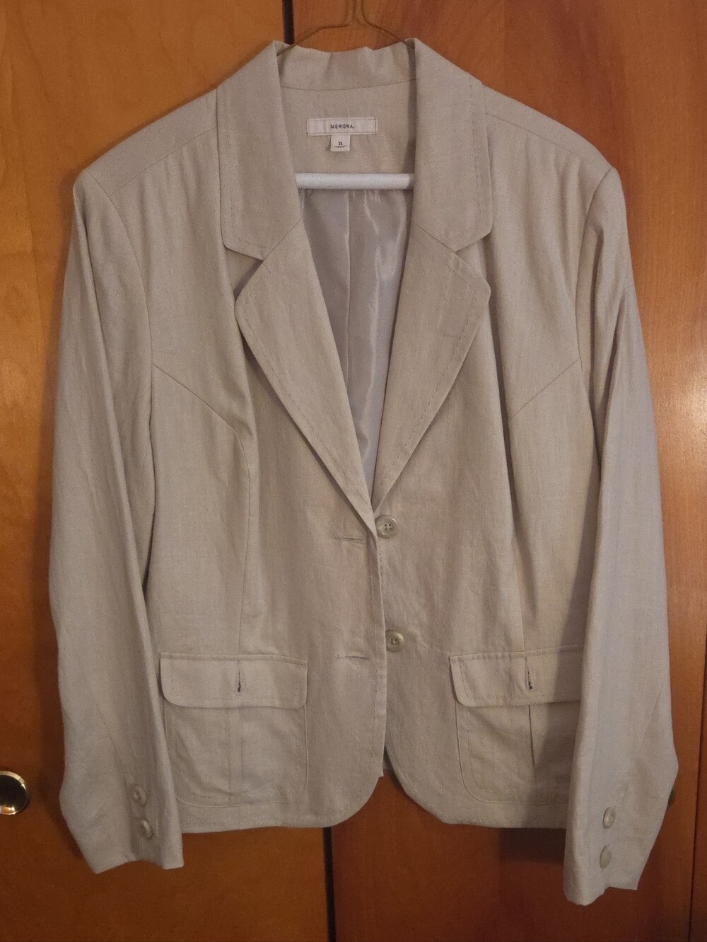 Merona Beige Women's Tailored Two-Button Blazer